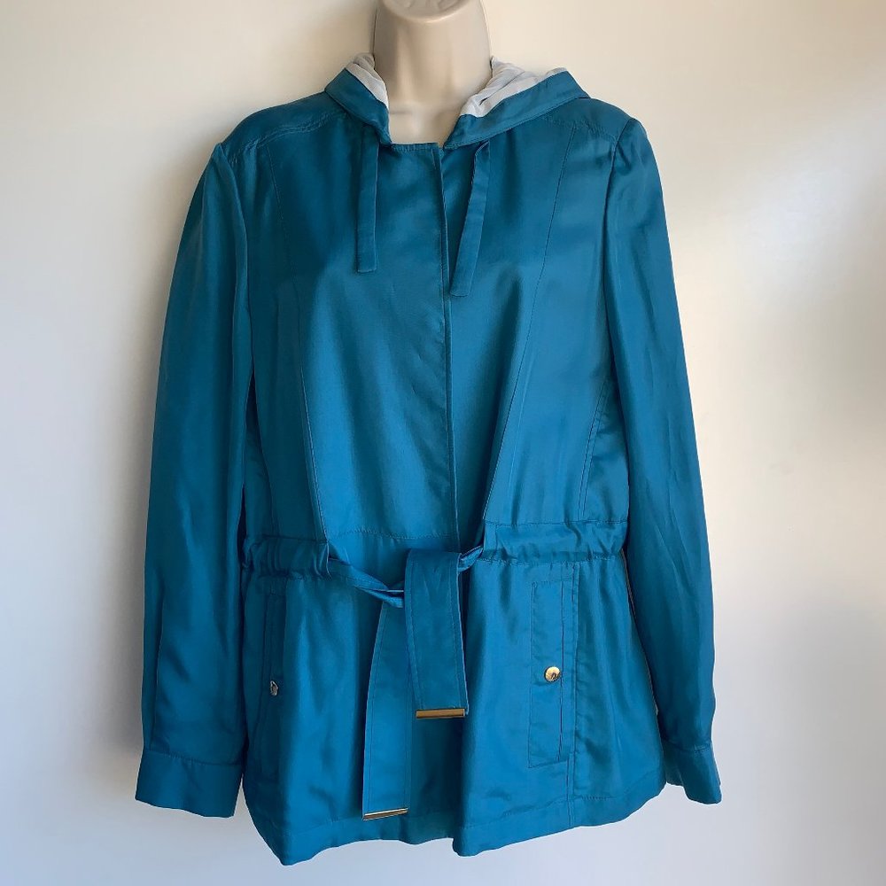 ALLEGRI Blue Jacket w/ Hood ~Italy~ Sz 42= US Sz 6